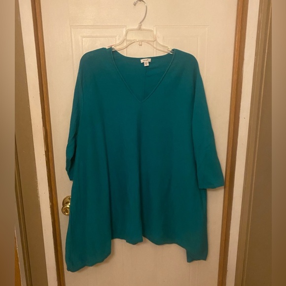 Pure Jill Tops - Pure Jill Oversized Teal V-Neck Women's Tunic Size XL